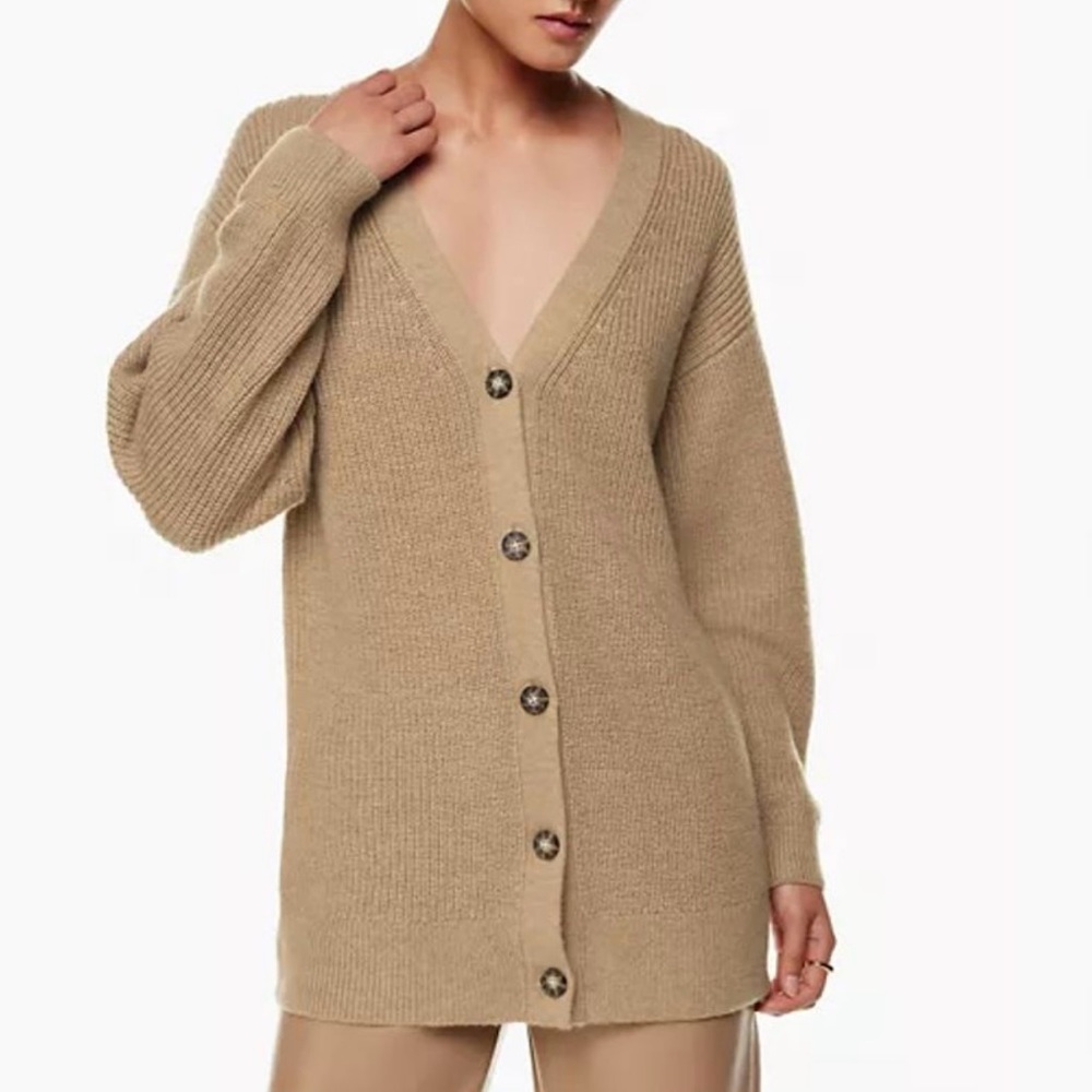COPY - Babaton Kazuo 100% Wool Ribbed Longline Cardigan Sweater 100% Soft